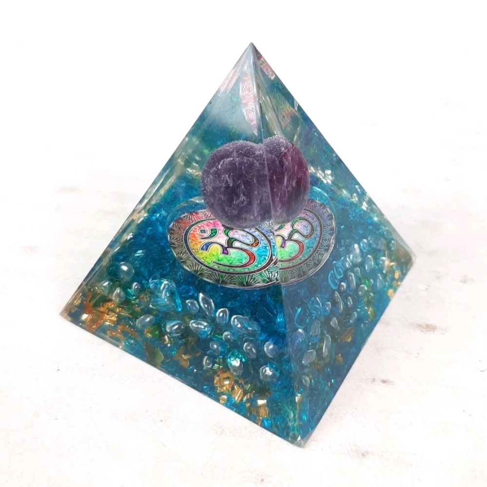🛍Amethyst Sphere Obsidian Orgone Pyramid EMF Protection Energy Generator